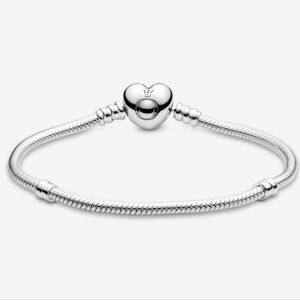 Pandora Moments Heart Clasp Snake Chain Bracelet